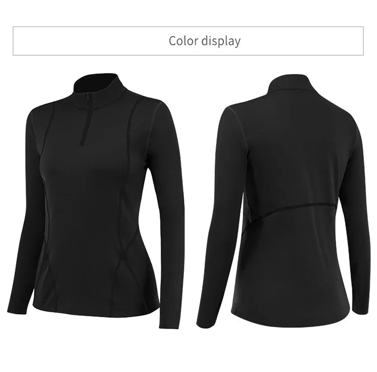 Women's Running Clothing: Full Sleeve Warm Fleece Thermal T-Shirt For Sports Fitness / Rungear