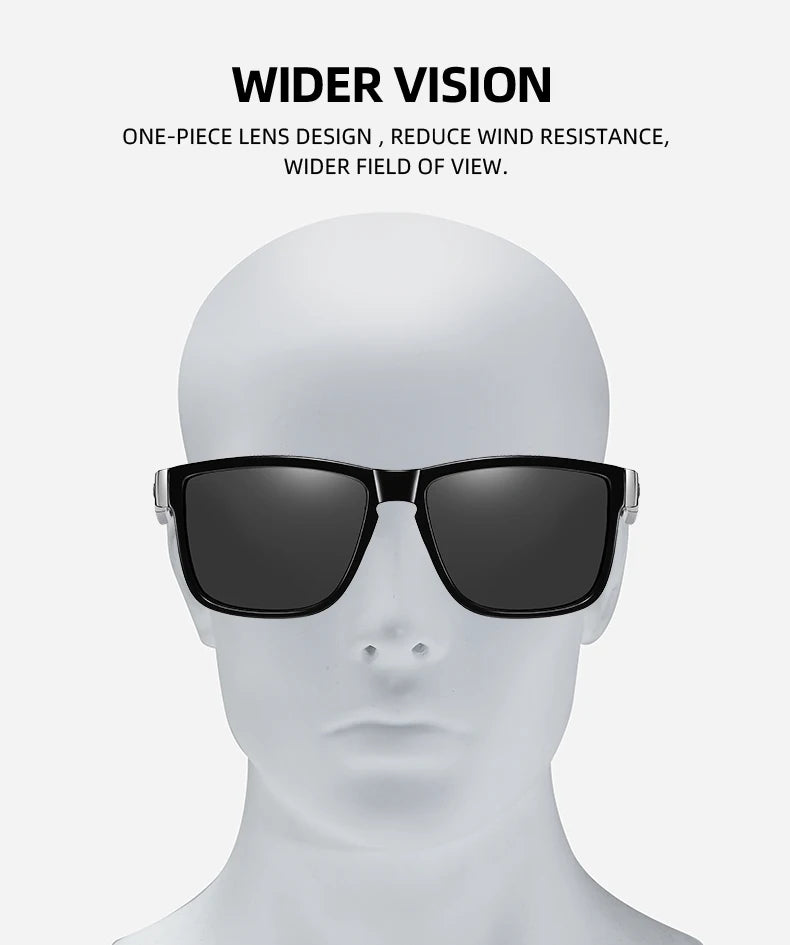 UV400 Mirrored Sport Sunglasses – Unisex Square Frame for Fishing, Hiking & Outdoor Sports
