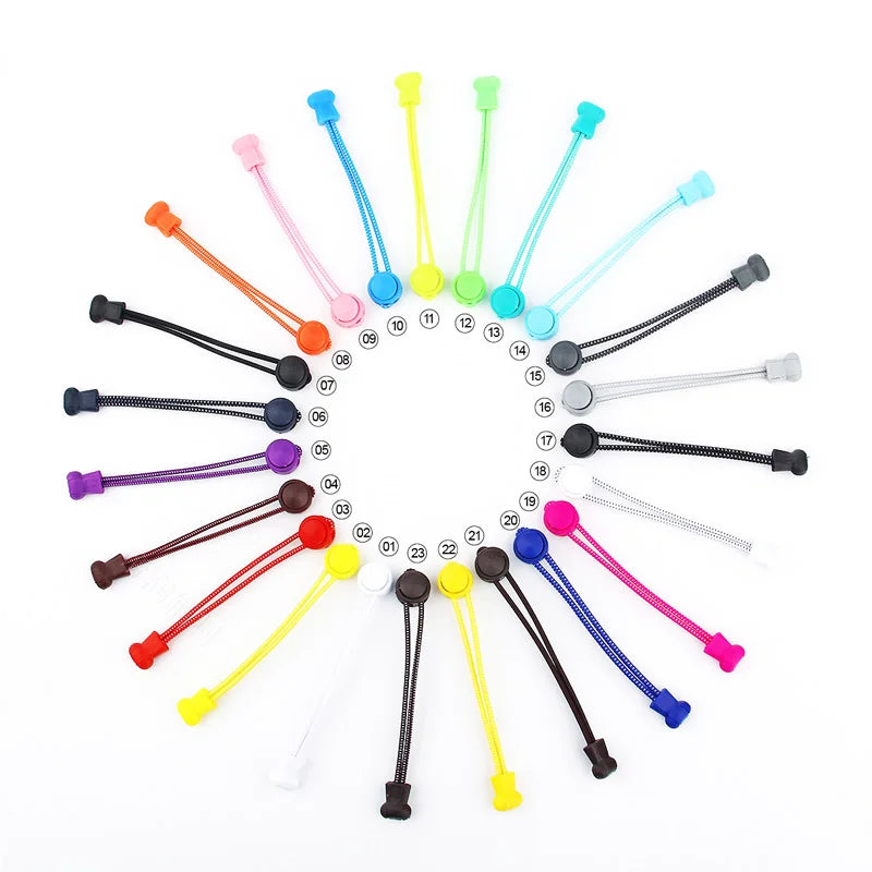 Sports Shoe Accessories: 1 PR Unisex, No Tie, Locking Round Shoelaces Elastic Fit Strap 100CM / Rungear