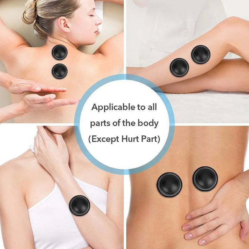 Recover Gear Accessories: 12PC Silicone Cupping Suction Cup Massager Therapy Sets, Anti Cellulite for Facial, Body, Deep Tissue Massage / Rungear