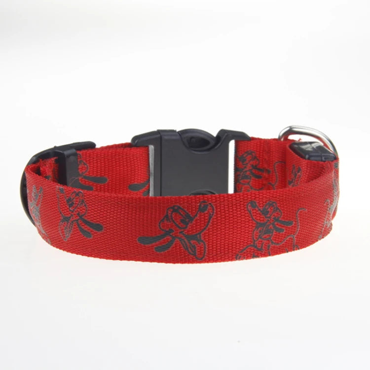 LED Luminous Dog Collar | Nylon Night Safety Collar with Breakaway Buckle