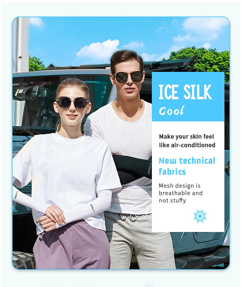 Winter Gear Accessories: X-TIGER Unisex Outdoor UV Sun Protection, Ice Fabric Arm Warmers Sleeves Running, Outdoor Sport / Rungear