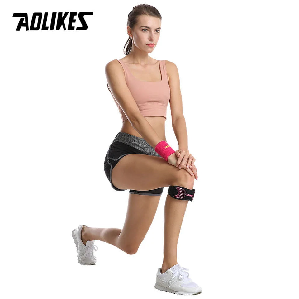 AOLIKES Adjustable Knee Brace – Patella Stabilizer for Pain Relief & Sports Support