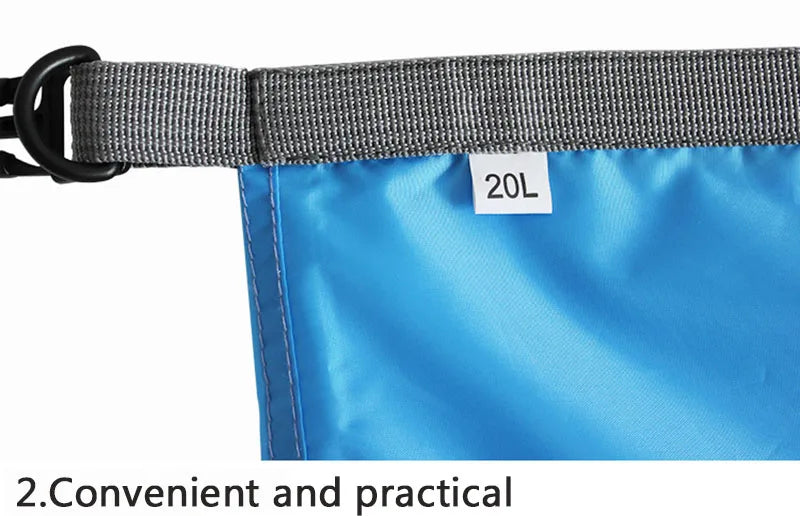 Waterproof PVC Roll-Top Dry Bag | Roll-Top Buckle Closure, Shoulder Strap Loop | Available in 5L–70L | RUNGEAR