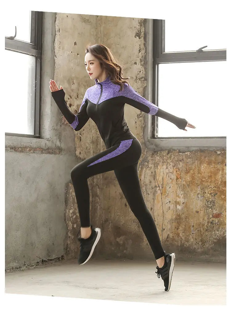 Women's Quick Dry Sets: 4Pc Workout Training Activewear Sets / Rungear