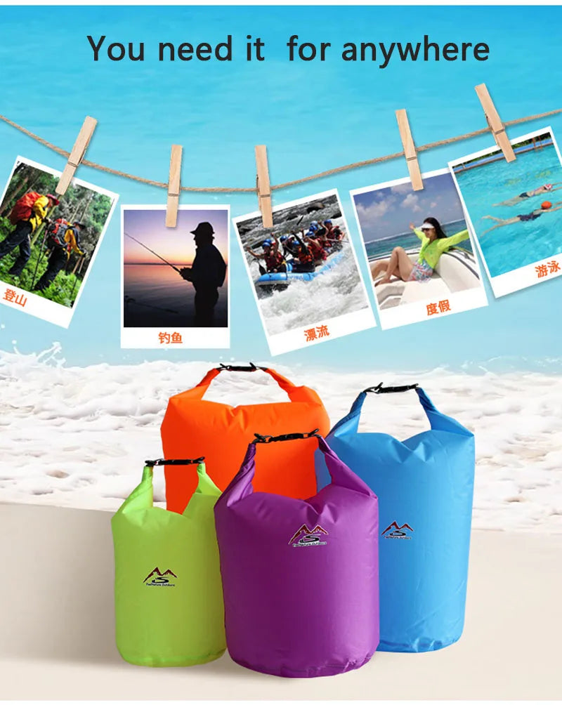Waterproof PVC Roll-Top Dry Bag | Roll-Top Buckle Closure, Shoulder Strap Loop | Available in 5L–70L | RUNGEAR