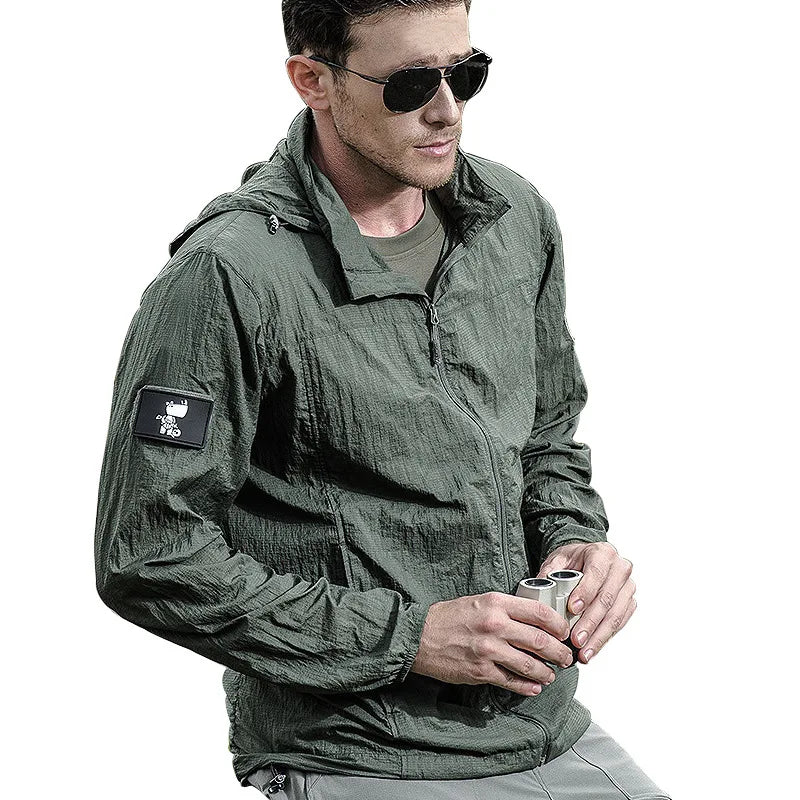 Men's Running Apparel Jackets: Lightweight, Waterproof, Summer Breathable Thin Hooded Jacket / Rungear