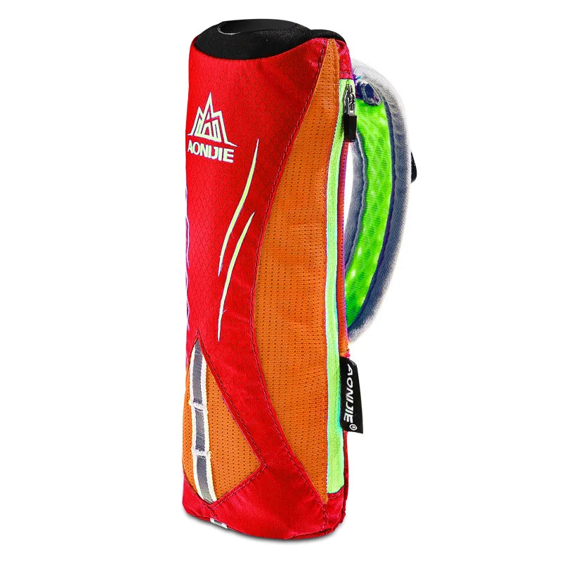 AONIJIE Handheld Running Water Bottle Holder, Wrist Hydration Pack with Storage for Marathon & Trail