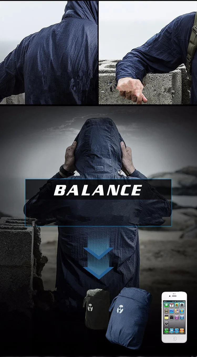 Men's Running Apparel Jackets: Lightweight, Waterproof, Summer Breathable Thin Hooded Jacket / Rungear