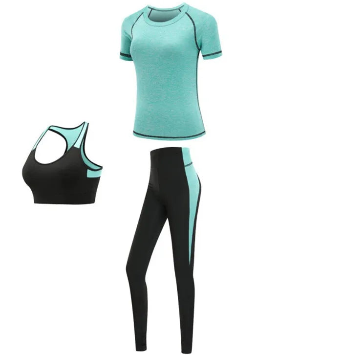 Women's Quick Dry Sets: 4Pc Workout Training Activewear Sets / Rungear