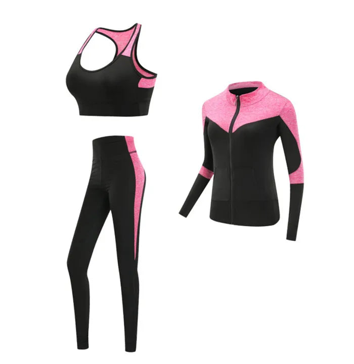 Women's Quick Dry Sets: 4Pc Workout Training Activewear Sets / Rungear
