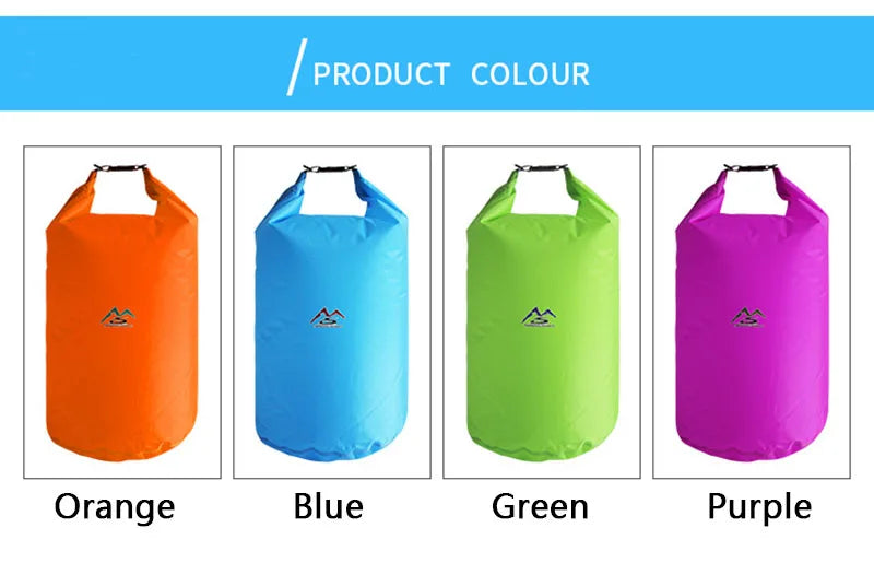 Waterproof PVC Roll-Top Dry Bag | Roll-Top Buckle Closure, Shoulder Strap Loop | Available in 5L–70L | RUNGEAR