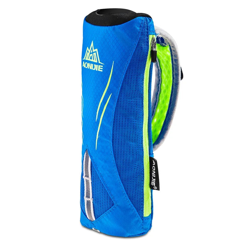 AONIJIE Handheld Running Water Bottle Holder, Wrist Hydration Pack with Storage for Marathon & Trail