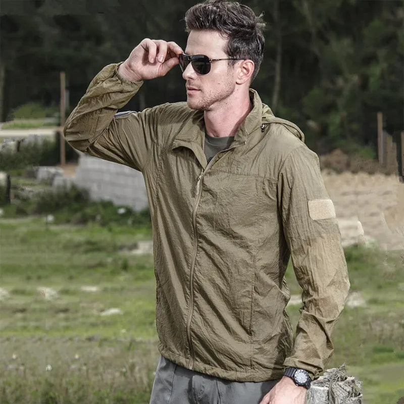Men's Running Apparel Jackets: Lightweight, Waterproof, Summer Breathable Thin Hooded Jacket / Rungear