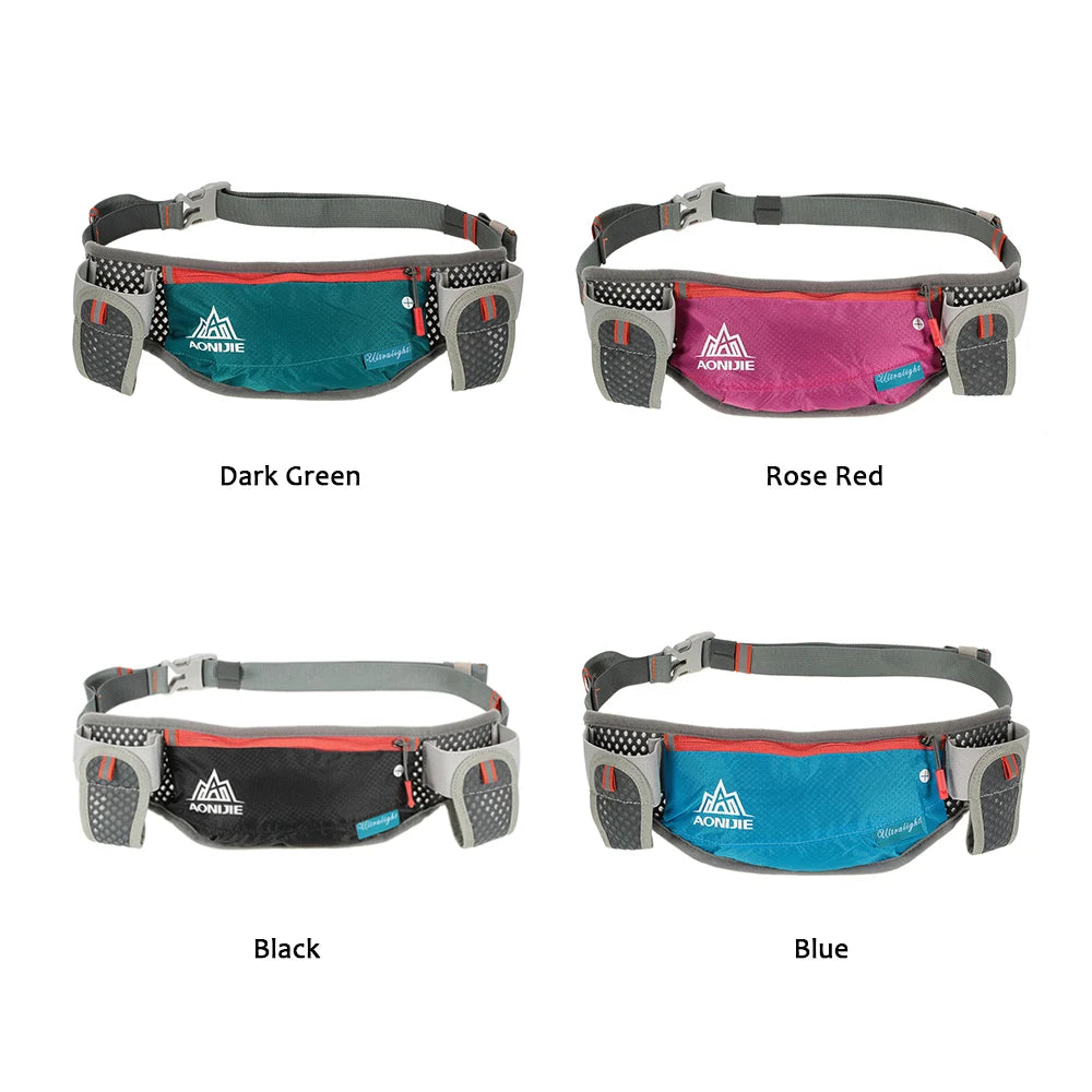 Running Hydration Waist Pack with Dual Water Bottle Holders & Phone Pocket – Water-Resistant Unisex Belt Bag | RUNGEAR