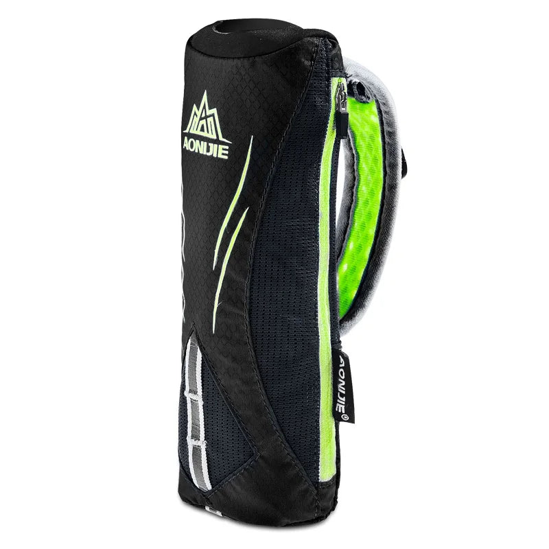 AONIJIE Handheld Running Water Bottle Holder, Wrist Hydration Pack with Storage for Marathon & Trail