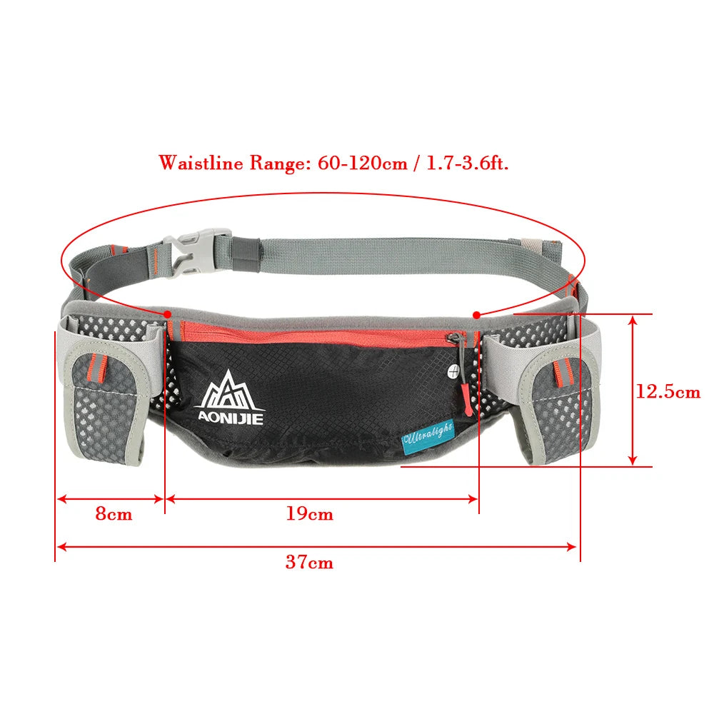 Running Hydration Waist Pack with Dual Water Bottle Holders & Phone Pocket – Water-Resistant Unisex Belt Bag | RUNGEAR