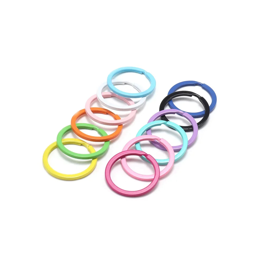 Running/ Hiking Accessories: 10PC/ Lot Color Key Ring Round Flat Line Multicolor Keyrings for Key Security / Rungear