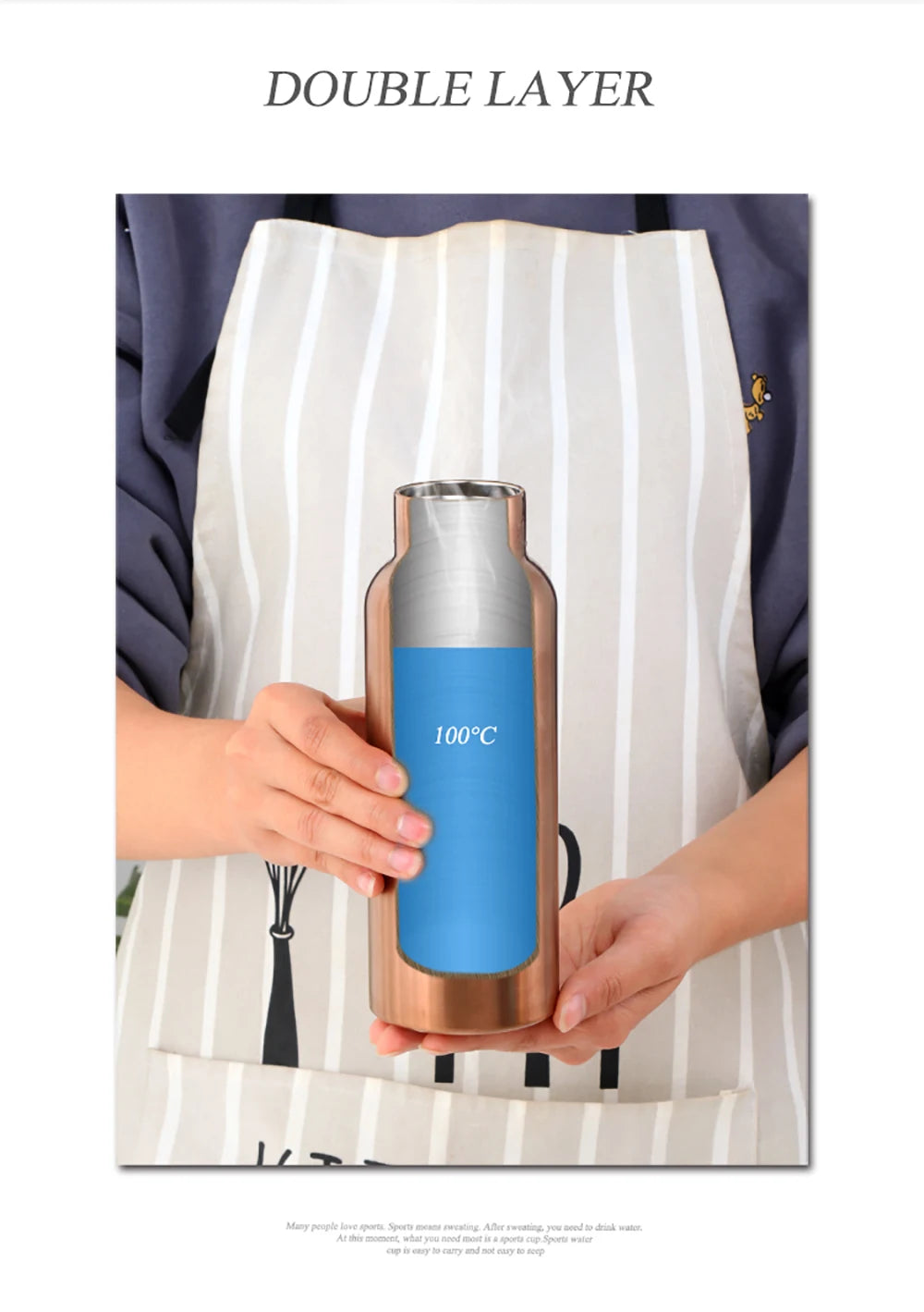 Hydration Gear Accessories: High Quality Stainless Steel, Insulated Water Bottle / Rungear