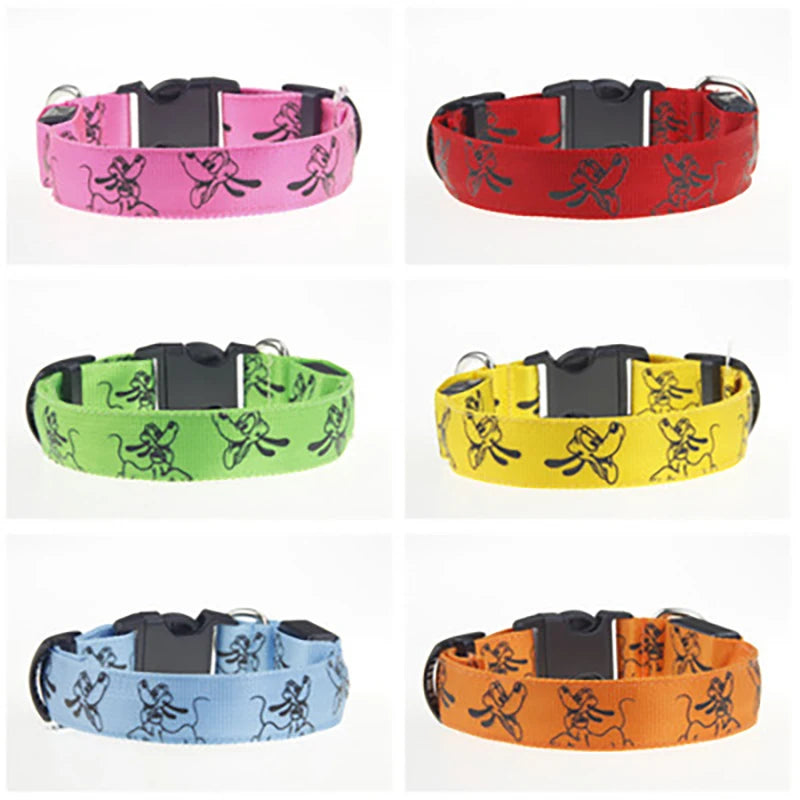 LED Luminous Dog Collar | Nylon Night Safety Collar with Breakaway Buckle