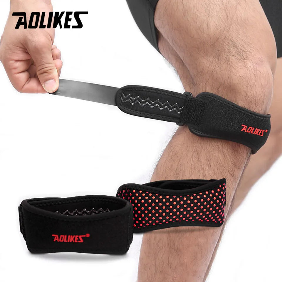 AOLIKES Adjustable Knee Brace – Patella Stabilizer for Pain Relief & Sports Support