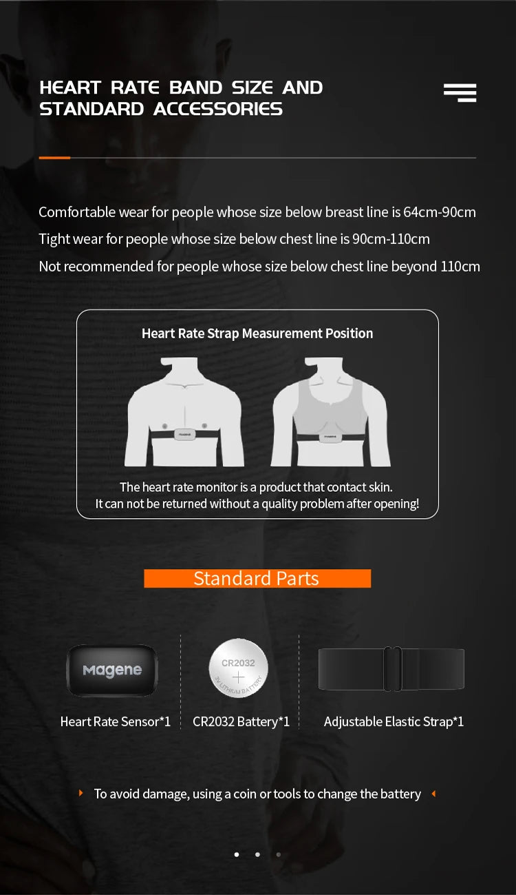 Magene H64 Heart Rate Monitor with Chest Strap – Dual Mode ANT+ & Bluetooth for Cycling, Running & Wahoo/Garmin Compatibility | RUNGEAR