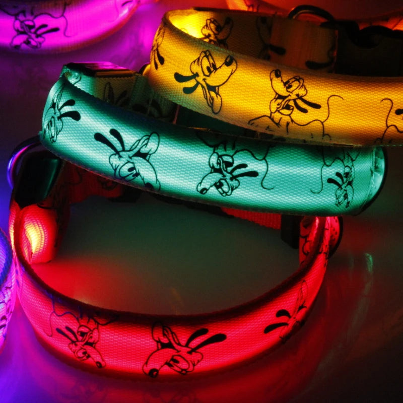 LED Luminous Dog Collar | Nylon Night Safety Collar with Breakaway Buckle