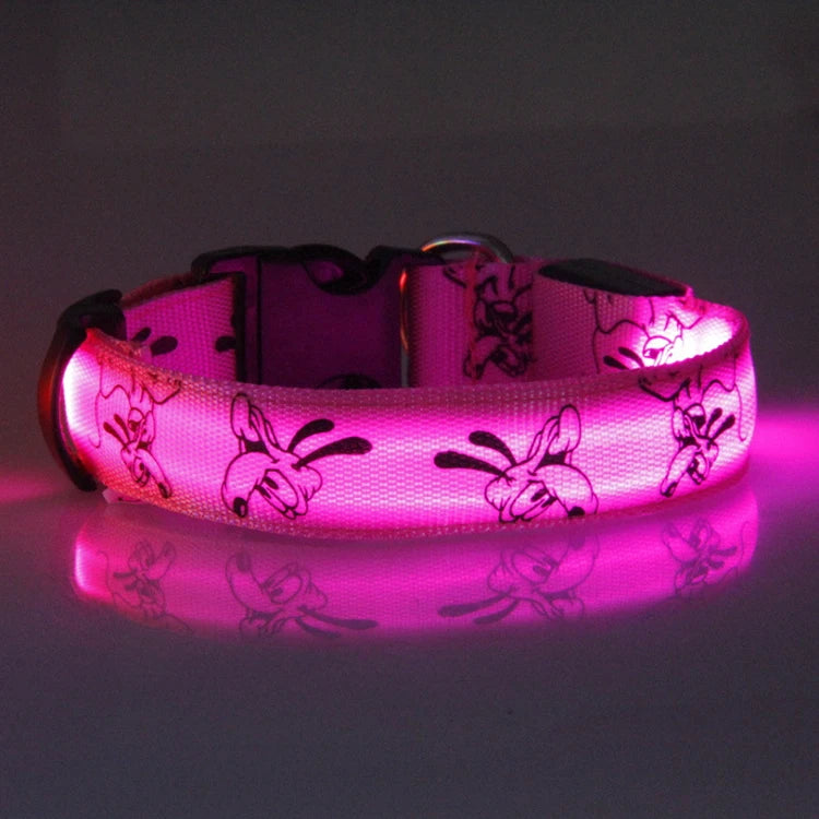 LED Luminous Dog Collar | Nylon Night Safety Collar with Breakaway Buckle