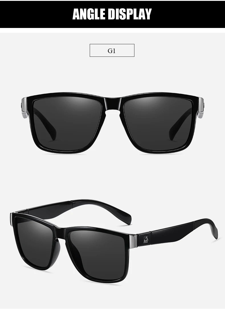 UV400 Mirrored Sport Sunglasses – Unisex Square Frame for Fishing, Hiking & Outdoor Sports