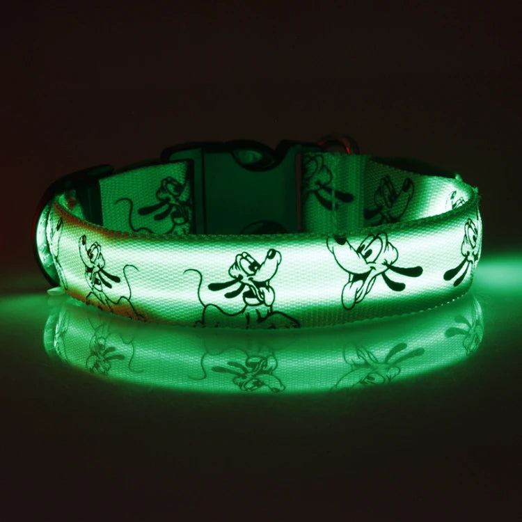 LED Luminous Dog Collar | Nylon Night Safety Collar with Breakaway Buckle