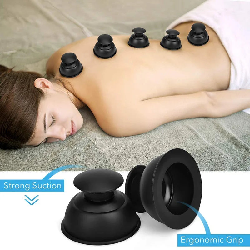 Recover Gear Accessories: 12PC Silicone Cupping Suction Cup Massager Therapy Sets, Anti Cellulite for Facial, Body, Deep Tissue Massage / Rungear