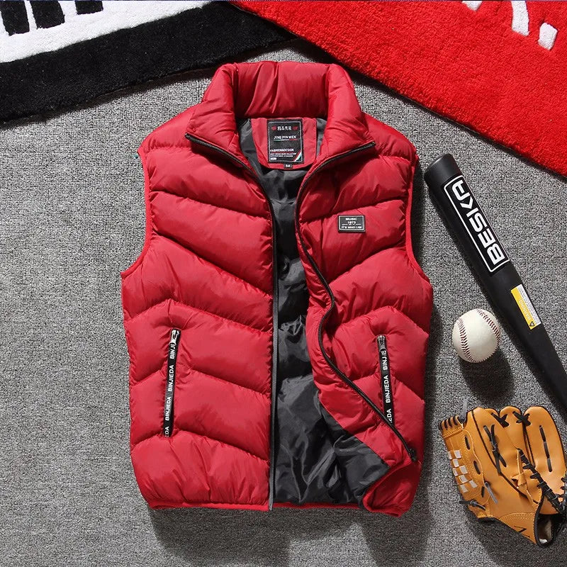 Men's Running And Trail Gear: Sleeveless Casual Thickened Winter Jacket Up To 8XL / Rungear