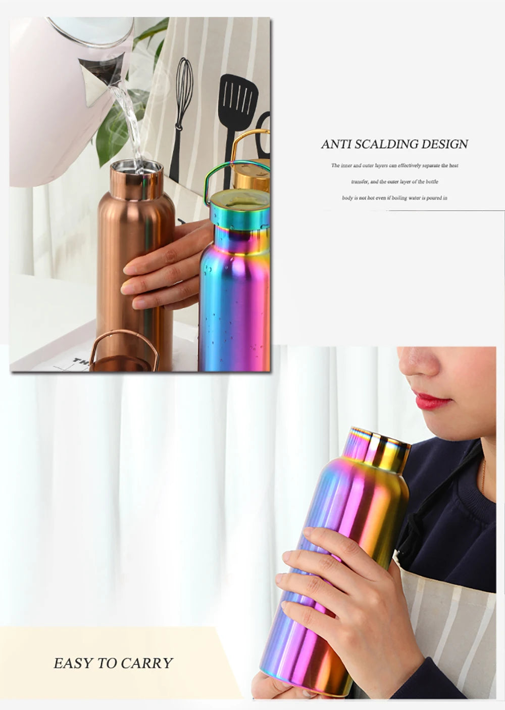 Hydration Gear Accessories: High Quality Stainless Steel, Insulated Water Bottle / Rungear