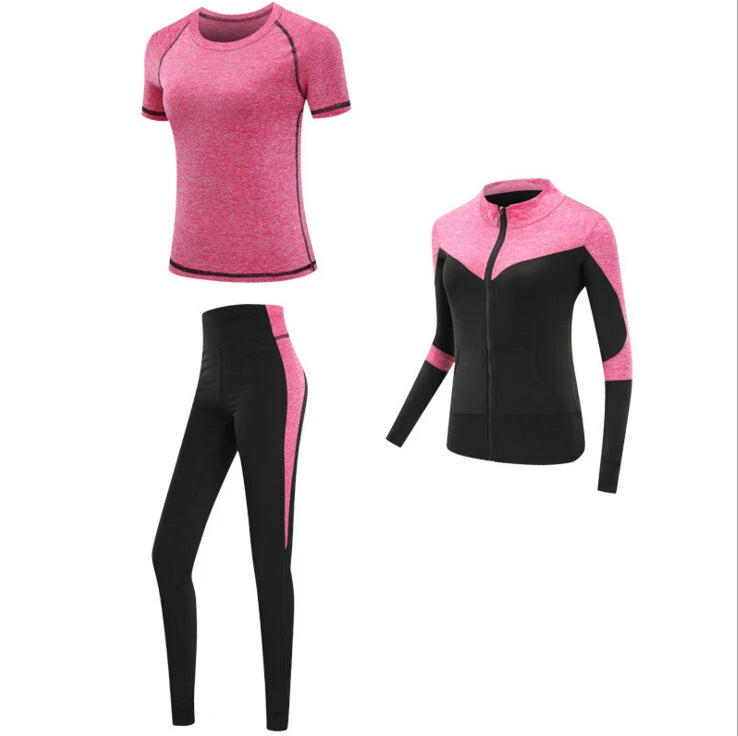 Women's Quick Dry Sets: 4Pc Workout Training Activewear Sets / Rungear