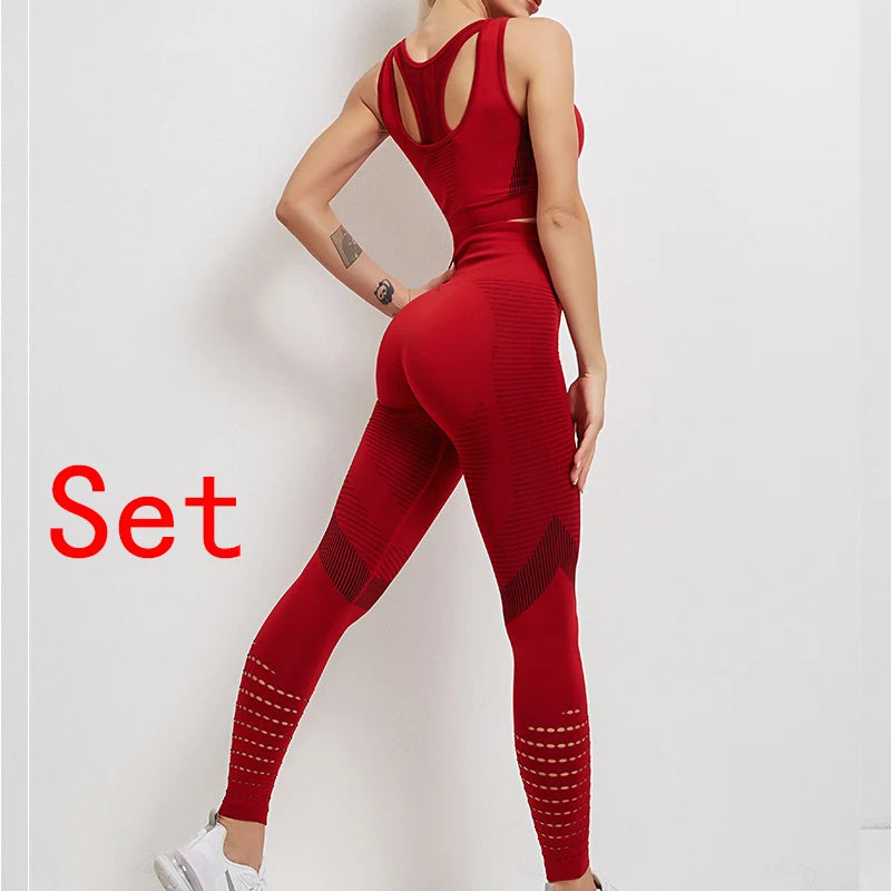 Women's Activewear Apparel: Seamless, Sports Bra and Leggings Set Workout Gear, Plus Size / Rungear
