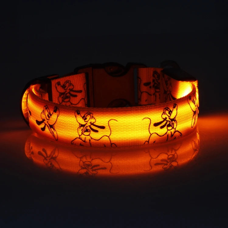 LED Luminous Dog Collar | Nylon Night Safety Collar with Breakaway Buckle
