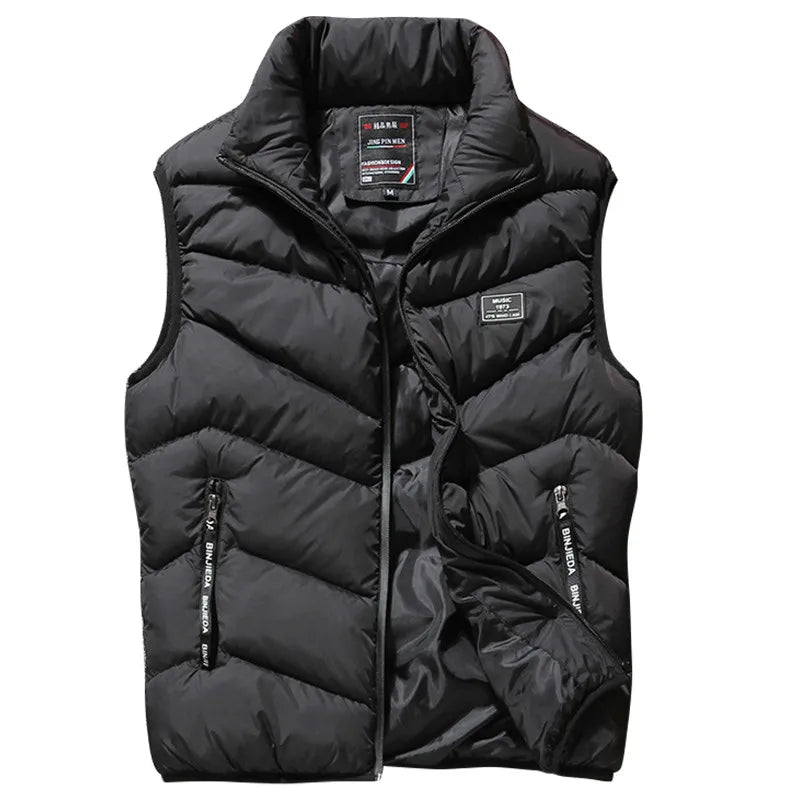 Men's Running And Trail Gear: Sleeveless Casual Thickened Winter Jacket Up To 8XL / Rungear