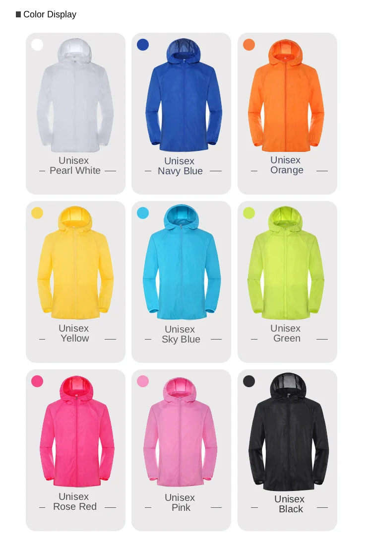 Unisex Waterproof Jacket: Waterproof, Quick Dry, UV Sun-Protective Windbreaker Jacket for Outdoor Sports / Rungear