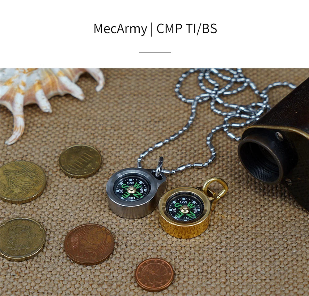 Running Trail Gear: MecArmy Brass CMP Navigational Compass For Outdoors with Lanyard / Rungear