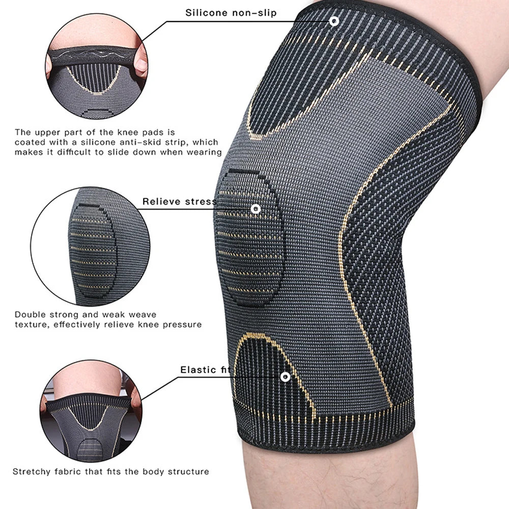 Compression Recovery Gear: Sleeve Knee Brace Support For Running, Workout, Gym, Hiking, Sports / Rungear