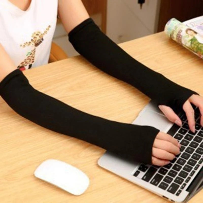 Running Winter Accessories: Knitted, Long Fingerless, Unisex Winter Arm Warmers for Outdoor Sports / Rungear