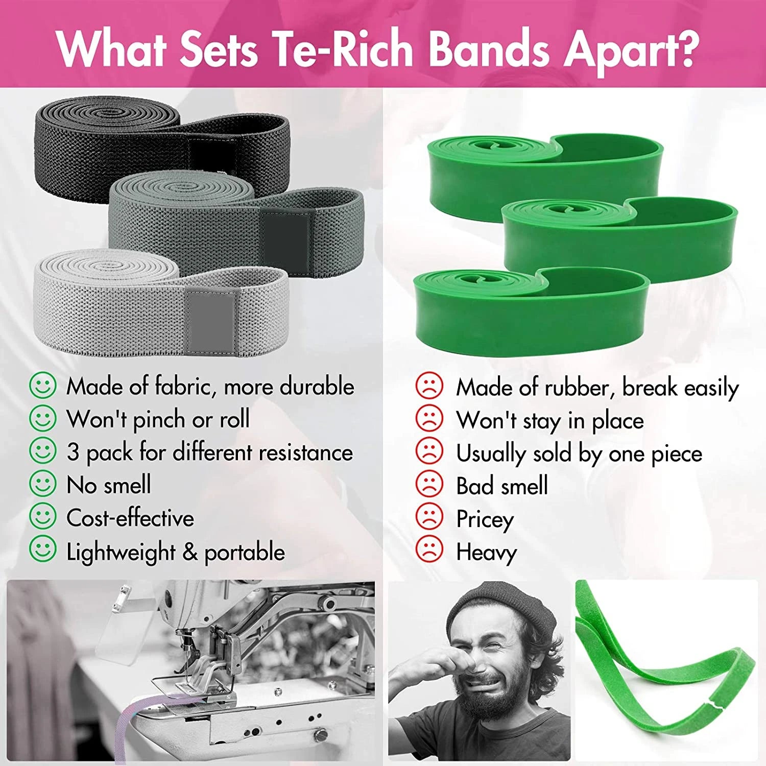 Recovery Gear Accessories: Fitness, Elastic Long Resistance Booty Bands Set Pull Up Gym Equipment / Rungear