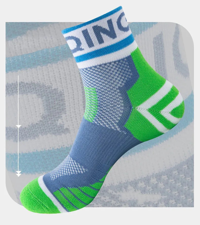 Marathon Sport Ankle Socks – 4-Pair Pack, Shock-Absorbing, Anti-Slip & Breathable