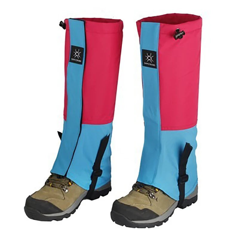 Waterproof Knee-High Hiking & Snow Gaiters | Adjustable Unisex Leg Gaiters with Rubber Foot Strap