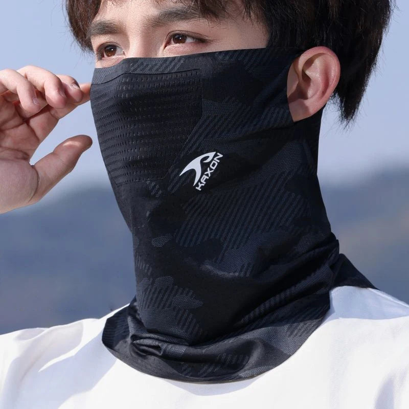 Cooling Sun Protection Neck Gaiter with Ear Loops | Breathable Face Cover | RUNGEAR