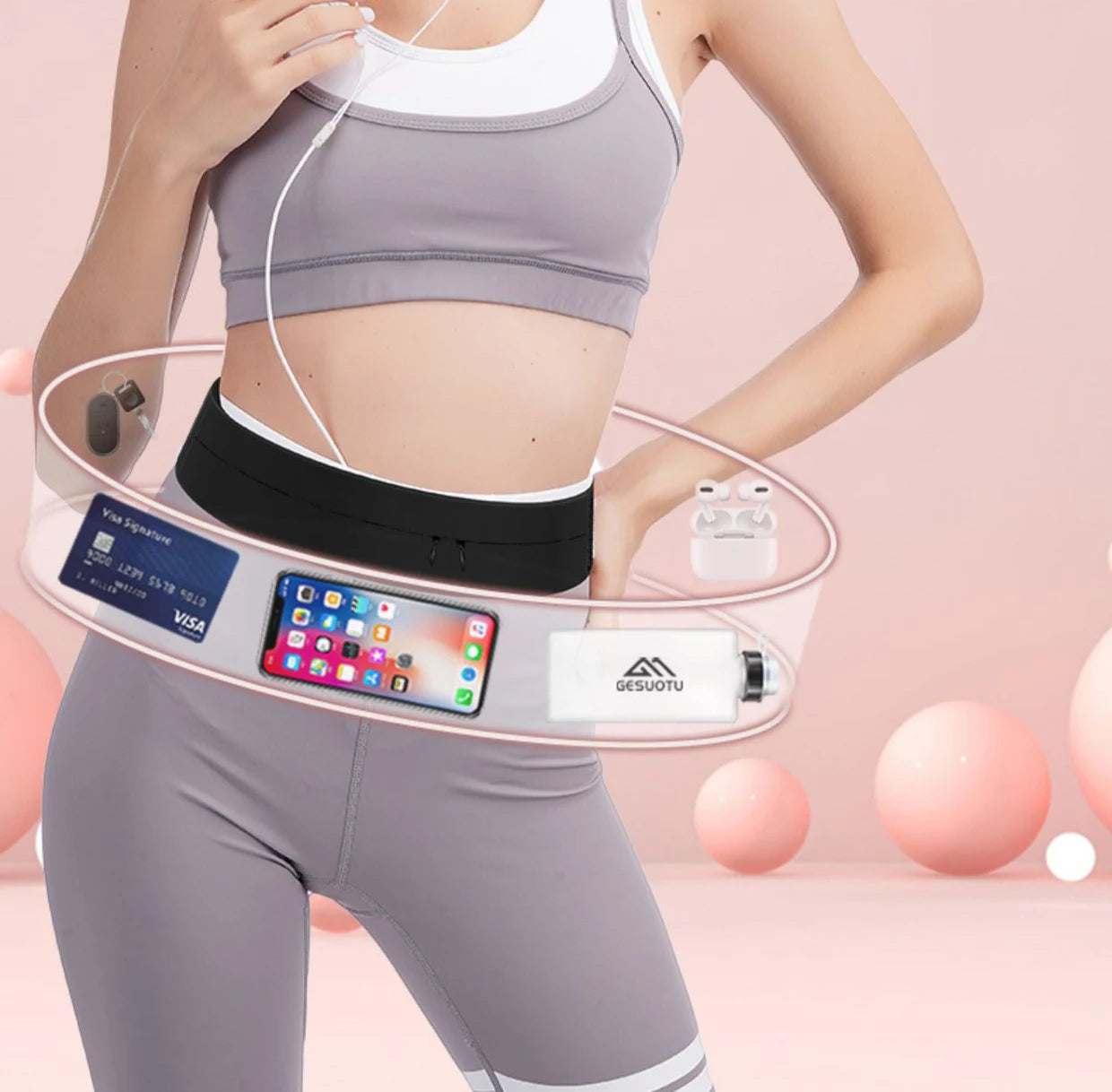 Running Belt with Water Bottle | Hydration Waist Pack for Men & Women