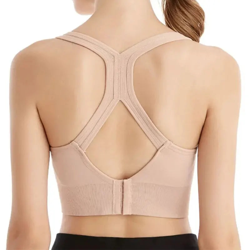 RUNGEAR Shockproof Seamless Racerback Sports Bra | Quick-Dry Yoga & Running Bra Tank Top