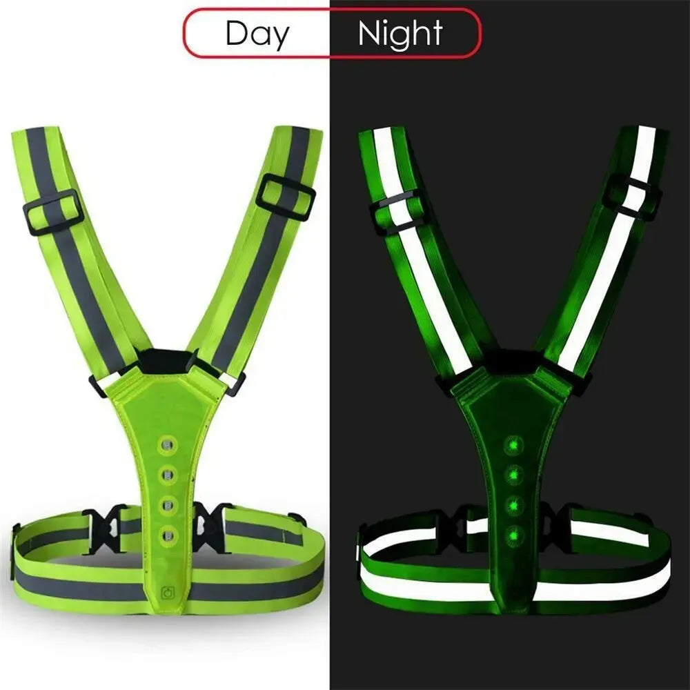 LED Reflective Running Vest – High Visibility Night Safety Harness | Running & Cycling