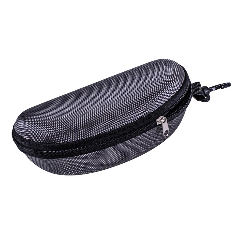 Large Hard Shell Zipper Sunglasses & Eyeglasses Case with Carabiner Clip – Waterproof Travel Protection