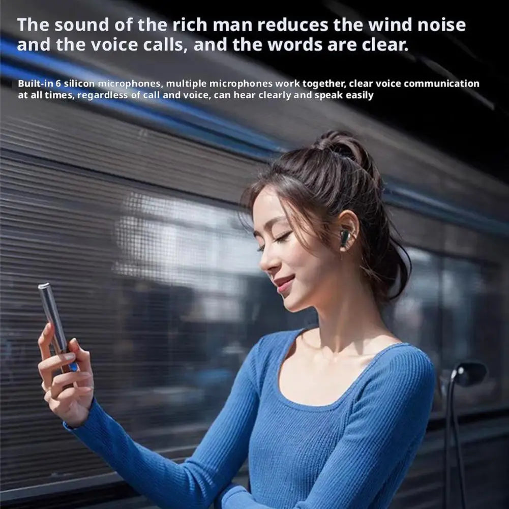 Wireless Sports Earphones with AI Translator & Noise-Cancelling Mic